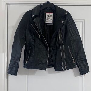 NEW! Black Leather Biker Jacket